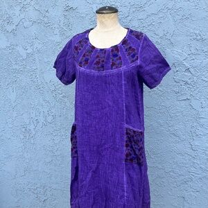 Maya Organic Cotton Dress in Purple womens small NWT